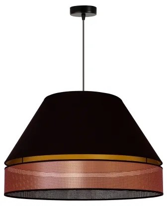 Duolla - Csillár zsinóron COPPER SHINY 1xE27/15W/230V átm. 60 cm fekete/réz