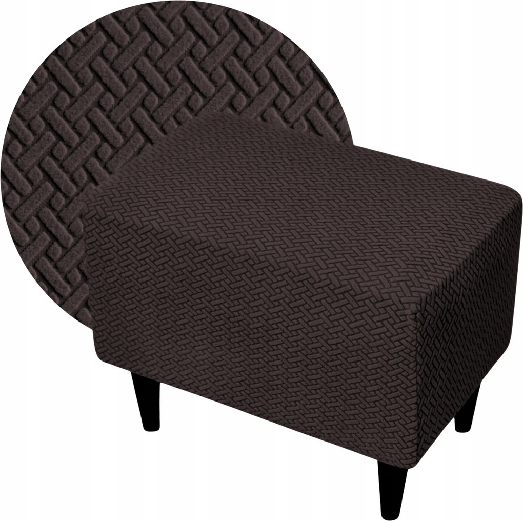 Lábtartó Huzat Puff Elasztikus Jacquard Halszálka Oeko Tex Csokoládé