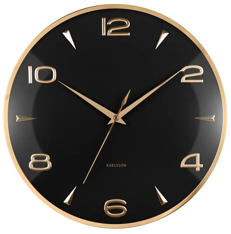 Karlsson 6017BK dizájner falióra, fekete, átmérő:40 cm