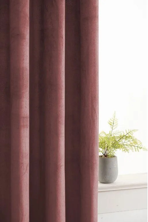 Sötétítő függöny ELVIO VELVET 140x250 cm, óarany rózsaszín Felfüggesztés: Hullámos sínszalag