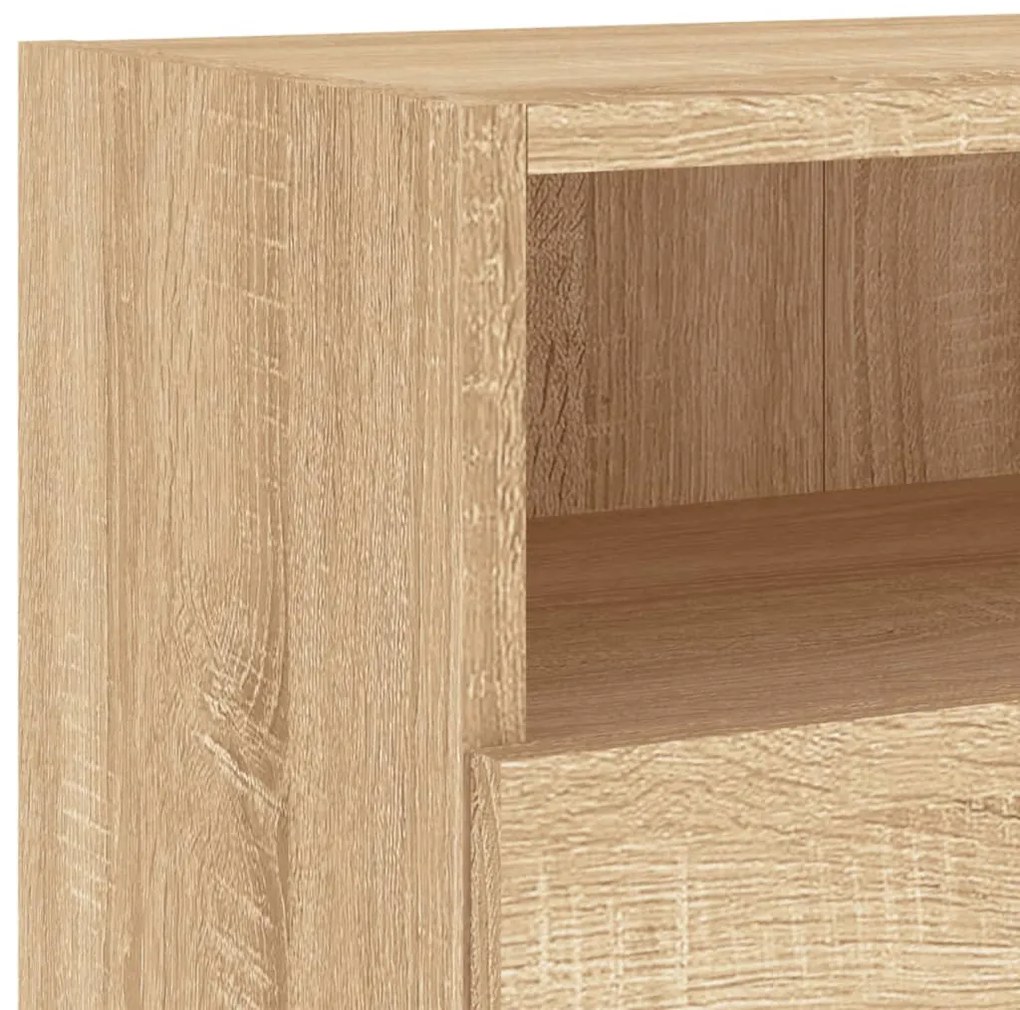 2 db sonoma tölgyszín szerelt fa fali TV-szekrény 100x30x30 cm