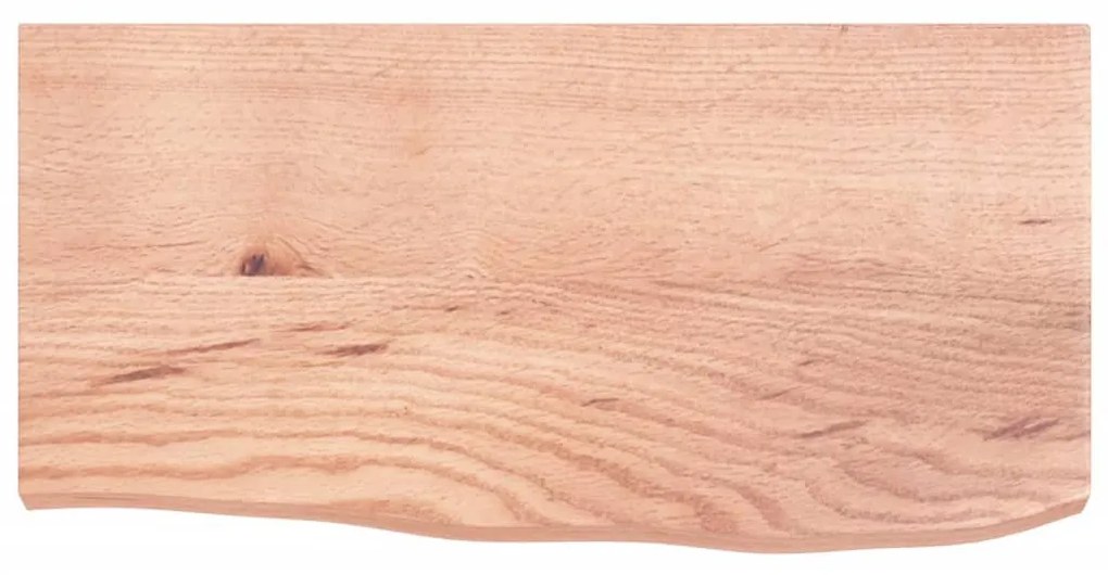világosbarna kezelt tömör tölgyfa fali polc 60x30x(2-4) cm