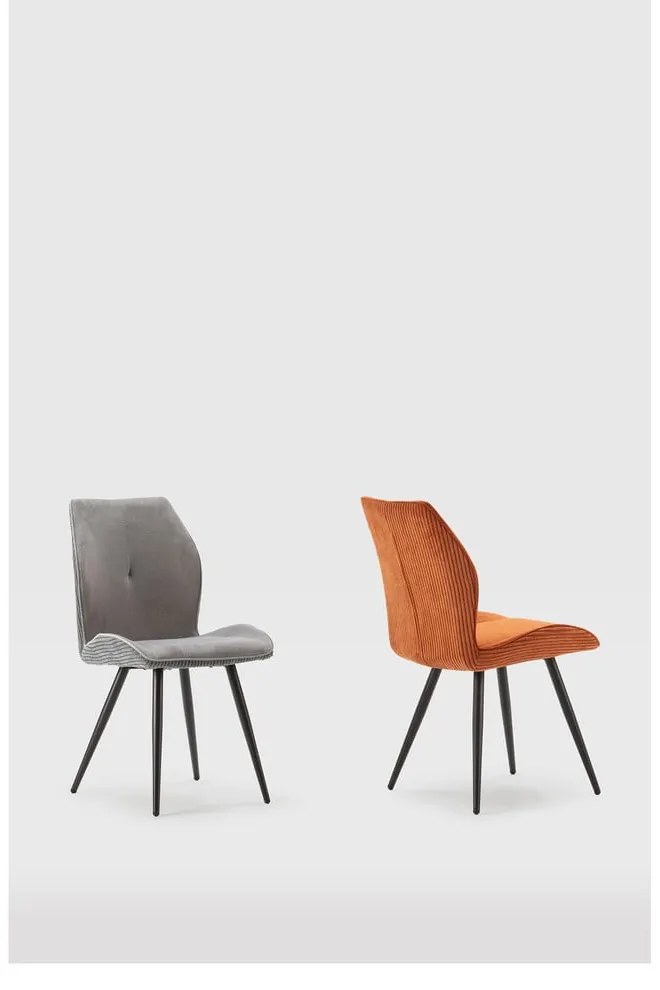 Narancssárga kordbársony étkezőszék szett 2 db-os Adaya – Marckeric
