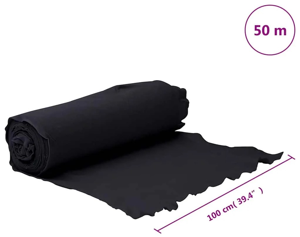 fekete poliészter szál geotextília talajtakaró 1 x 50 m