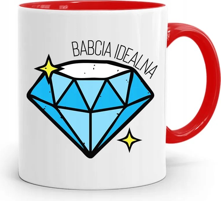 Piros Bögre Nagymamáknak Nagymama Tökéletes Nyomtatott Fényképpel