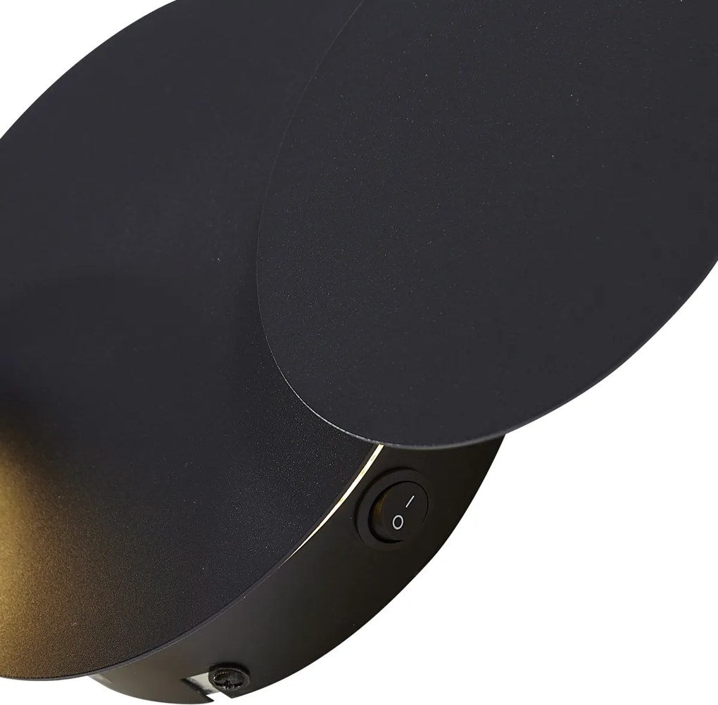 Modern fekete fali lámpa LED-del, 3 fokozatban dimmelhető, 5 fényforrással - Sunrise