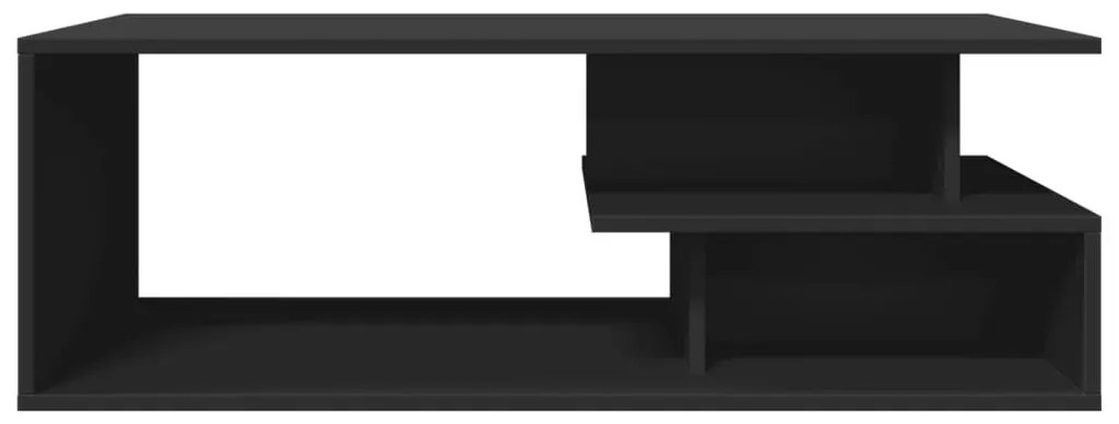 Fekete szerelt fa dohányzóasztal 102x55x35 cm
