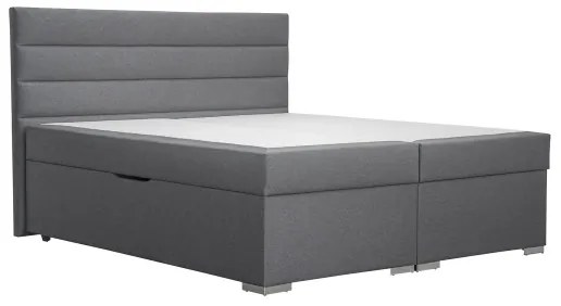 NEW BOLERO kárpitozott ágy 160x200 cm, tárolóhellyel, matracokkal és fedőmatracokkal, szürke