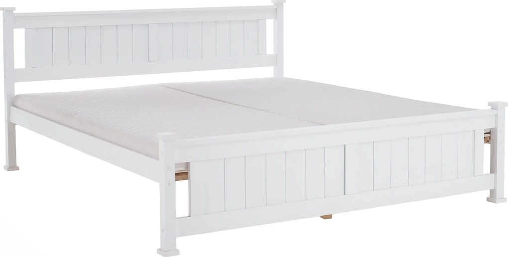 Ágy ágyráccsal, fenyő/fehér, 160x200 LUCAS NEW