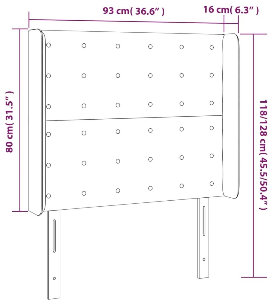 rózsaszín bársony LED-es fejtámla 93x16x118/128 cm
