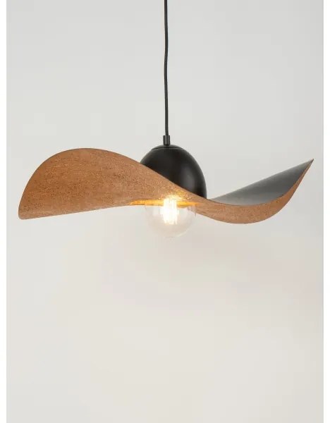 Csillár zsinóron KAPELLO 1xE27/60W/230V átm. 55 cm fekete/réz