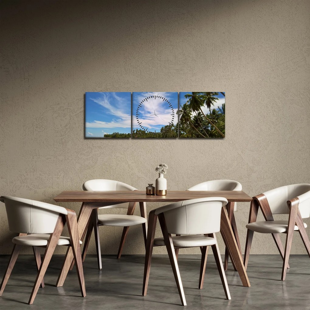 Kép a strandról (órával) (90x30 cm)