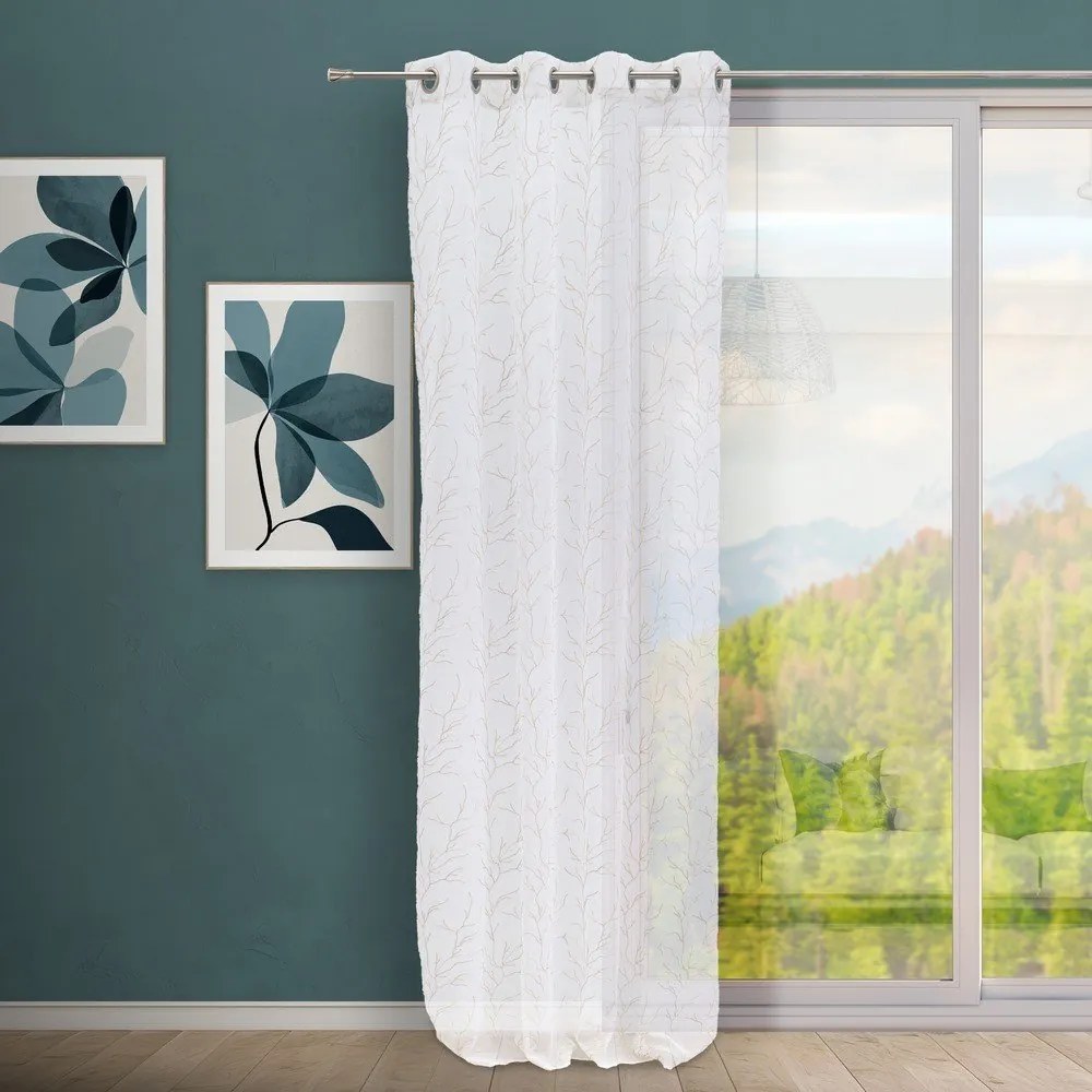 Fehér-bézs fényáteresztő függöny 140x260 cm Coral – Casa Selección