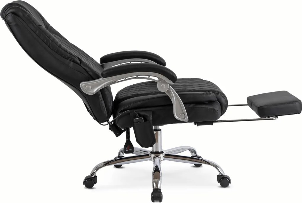 Forgószék masszírozó funkcióval, fűthető funkcióval, fekete színben. GIORGIO