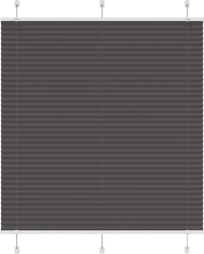 vidaXL pliszírozott redőny fekete 115x150 cm szövetszélesség 114,4 cm