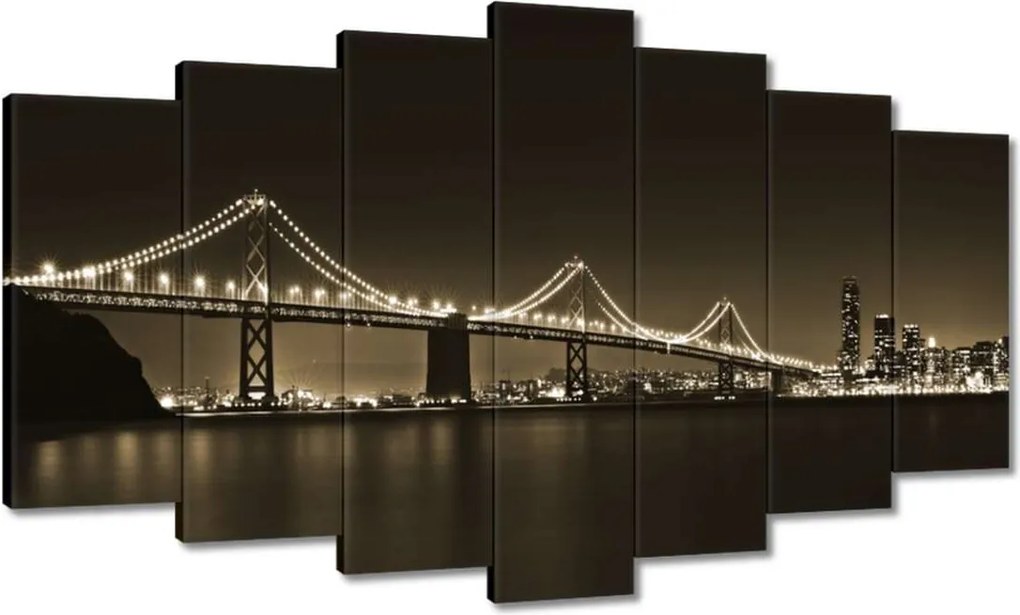 Festmények 140x80 Híd az éjszakában szépia