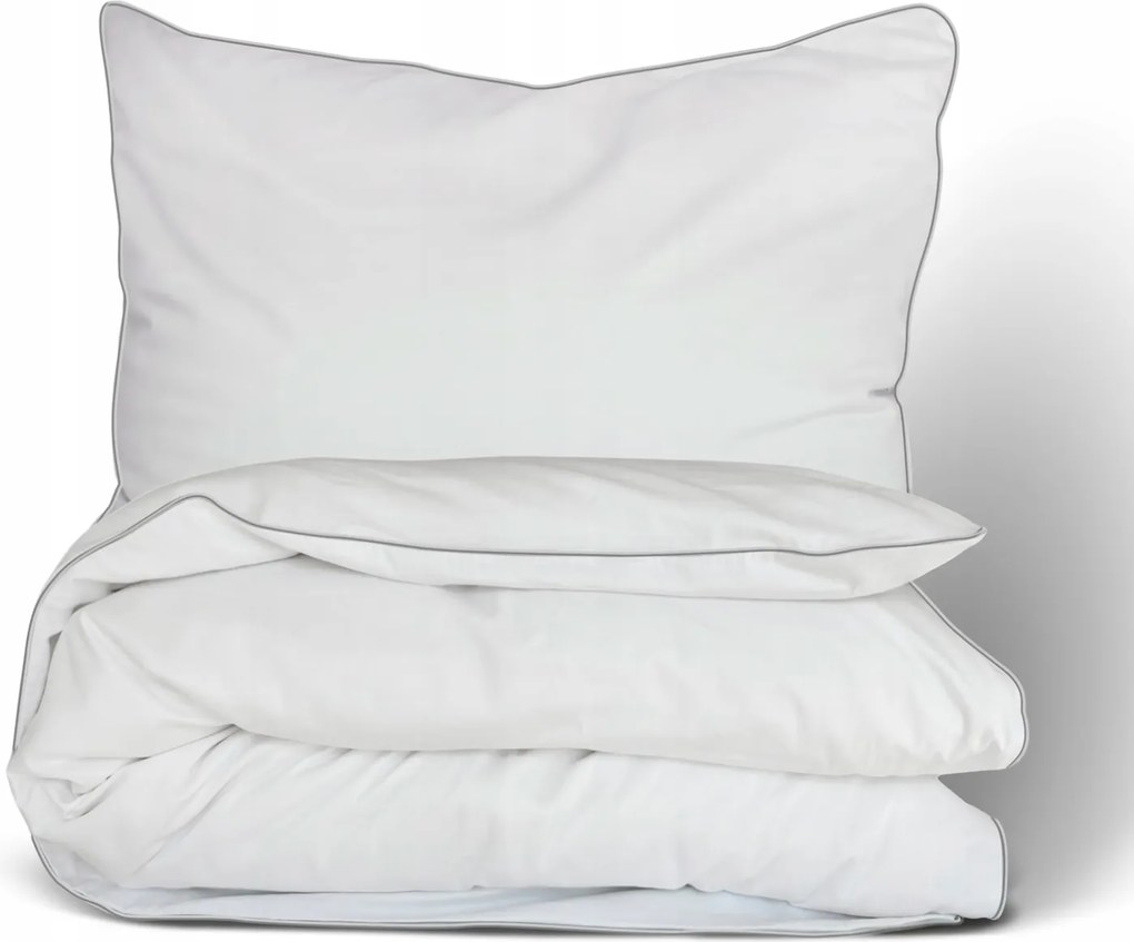 Szatén ágyneműhuzat 140x200 egyszínű Gold Line fehér