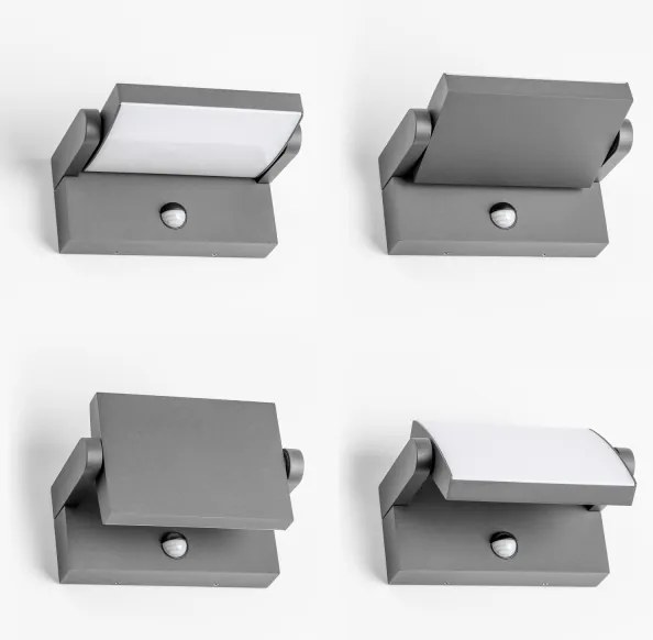 Redo 90587 - FLIP LED kültéri lámpatest érzékelővel, 20W/230V, 3000K, IP54, antracit