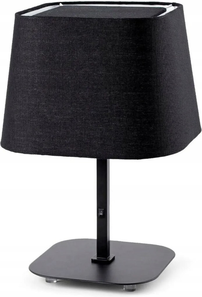 Faro Sweet fekete asztali lámpa, textil ernyő, E27, modern dizájn