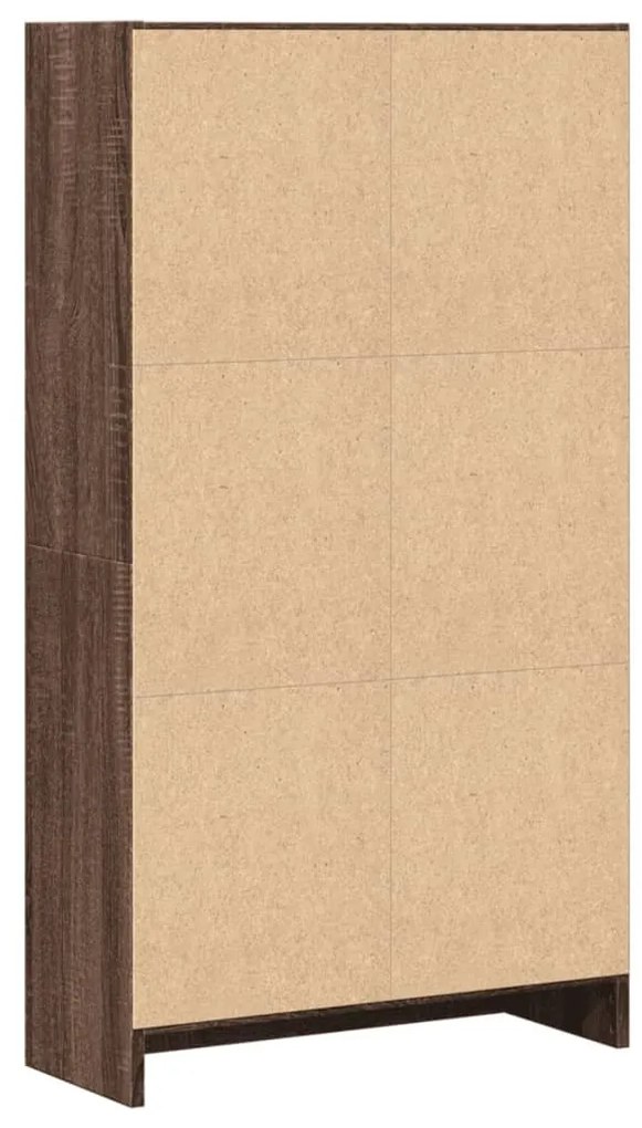 barna tölgy színű szerelt fa könyvszekrény 60 x 24 x 109 cm