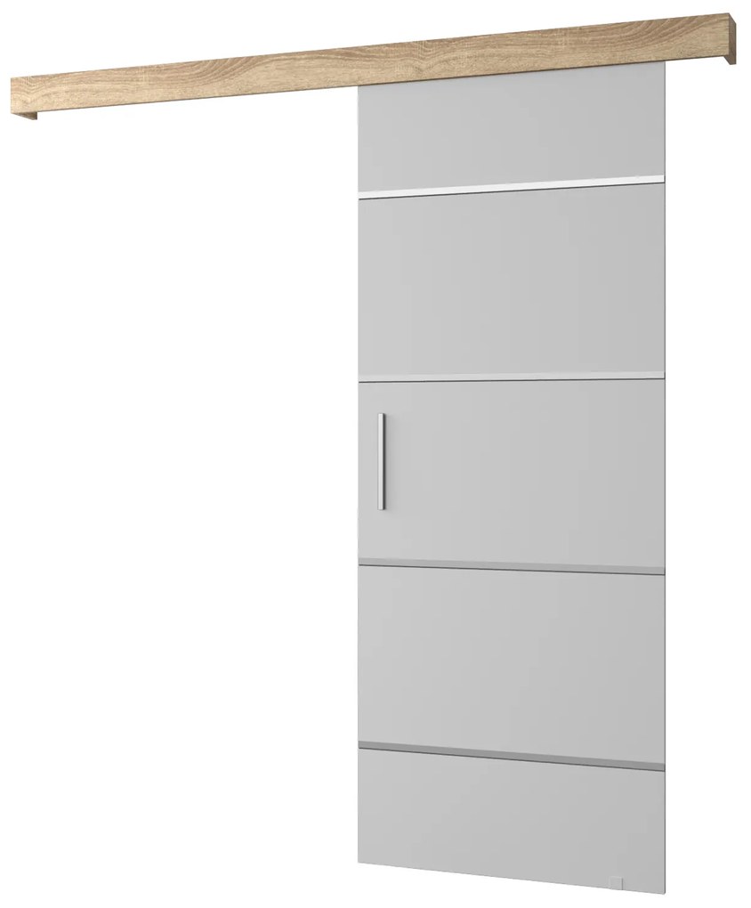 Tolóajtó 90 cm Sharlene IV (matt fehér + szonoma tölgy + ezüst). 1043755