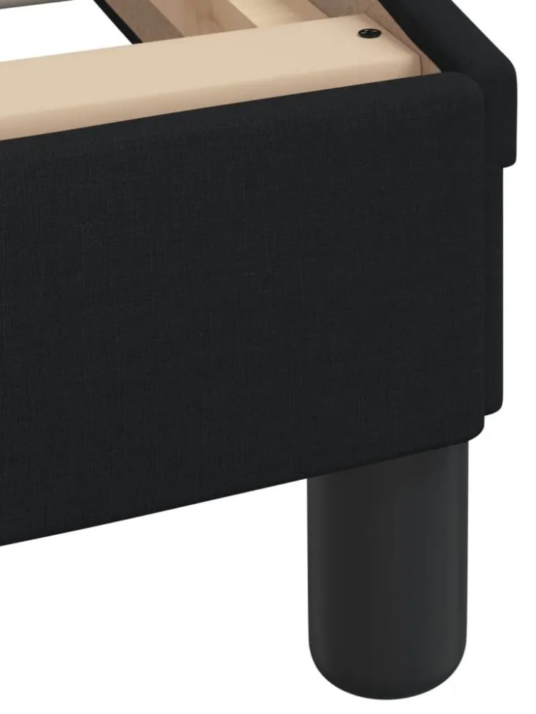 fekete szövet ágykeret fejtámlával Dover 90x190 cm