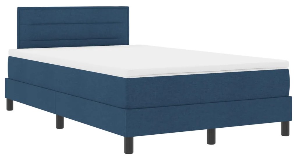 Boxspring Ágy Mattress-szel és LED Kék 120x200 cm Szövet
