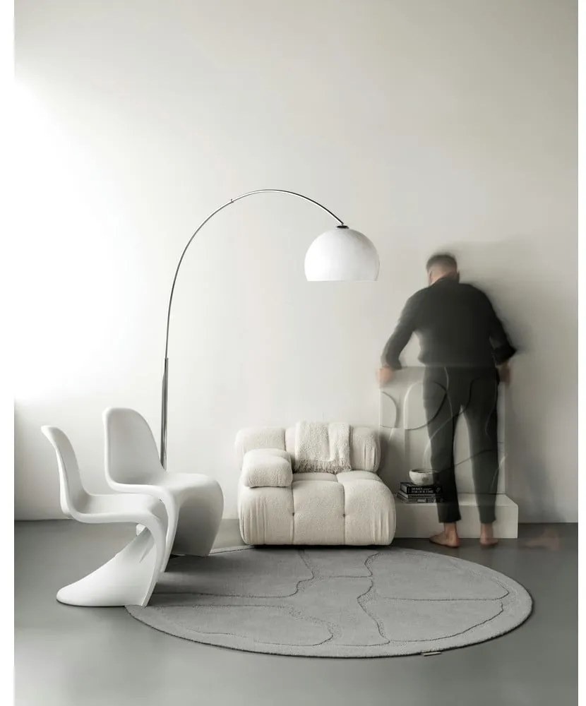 Szürke gyapjú kerek szőnyeg ø 133 cm Morphic Organica – Agnella