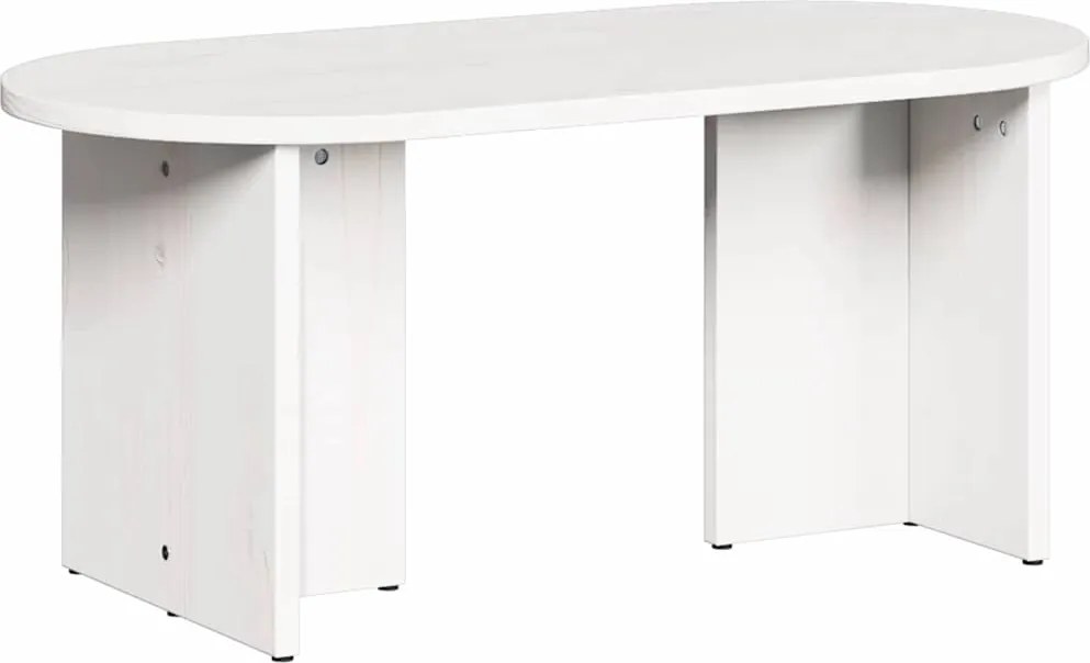 vidaXL Dohányzóasztal Fehér 80 x 39,5 x 35 cm Tömör fenyőfa