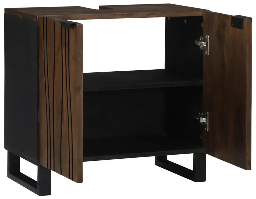 vidaXL Fürdőszobai mosdószekrény polcokkal Dió 62 x 33 x 58 cm Faanyag