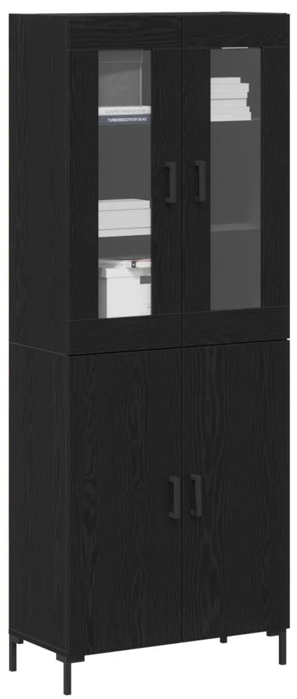 vidaXL Magasfiú 2 pcs Musta tammi 69,5 x 34 x 180 cm Faanyag