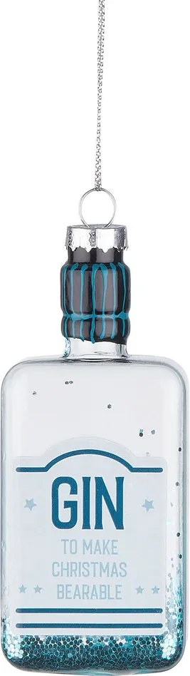 HANG ON üveg karácsonyfadísz, gin üveg 11cm