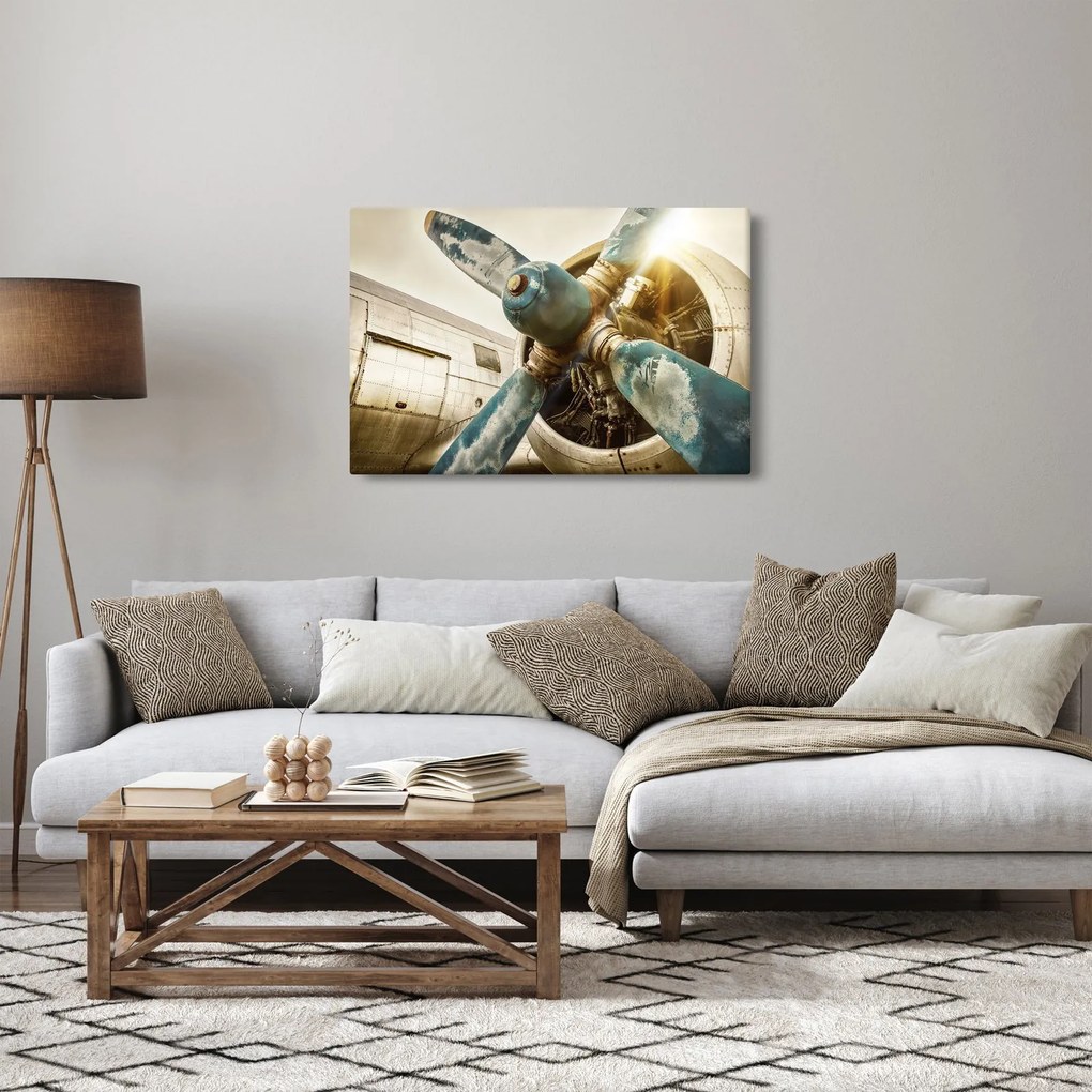 Kép - Egy régi repülőgép légcsavarja (90x60 cm)