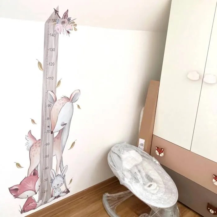 INSPIO Fali magasságmérő gyerekeknek - Erdei állatkák
