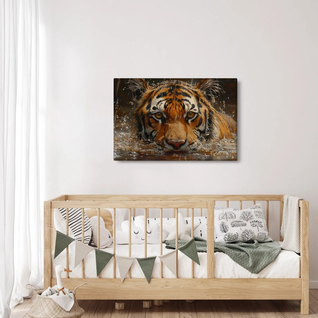 Kép - Portré egy tigris a vízben (90x60 cm)
