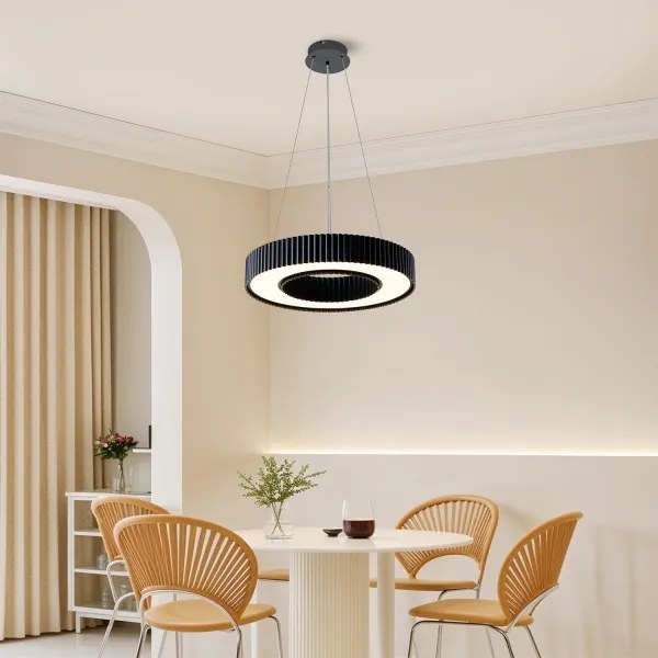 Brilagi - dimmelhető LUMIX LED csillár, 48W, 230V, 3000-6000K, fekete, Ø 50 cm + távirányítóval