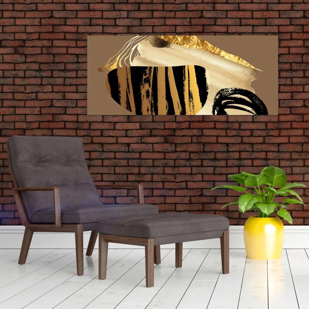 Kép - Absztrakció aranybarna N⁰2 (120x50 cm)