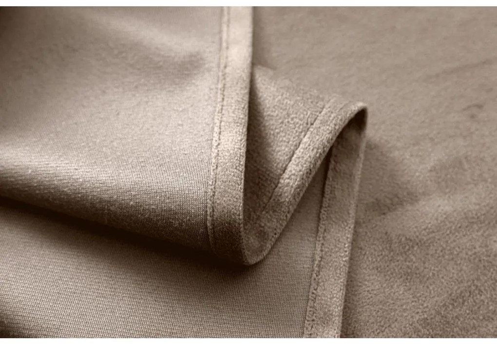 Világosbarna sötétítő VELVET függöny 140x250 cm Felfüggesztés: Hullámos sínszalag