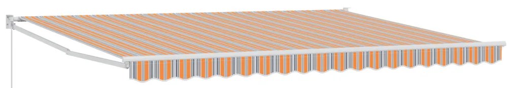Kézi Behúzható Napernyő Multiszínű Csík 450x300 cm