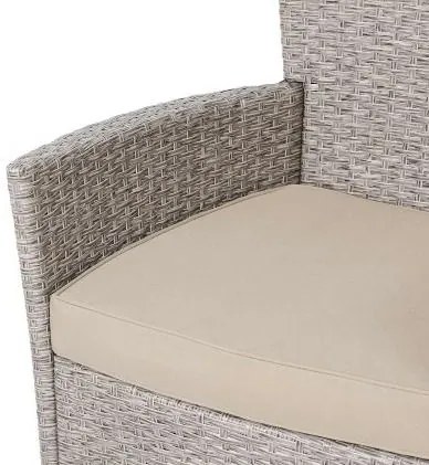 Casaria® Kerti rattan szett Berlin 1+6 - szürke/bézs