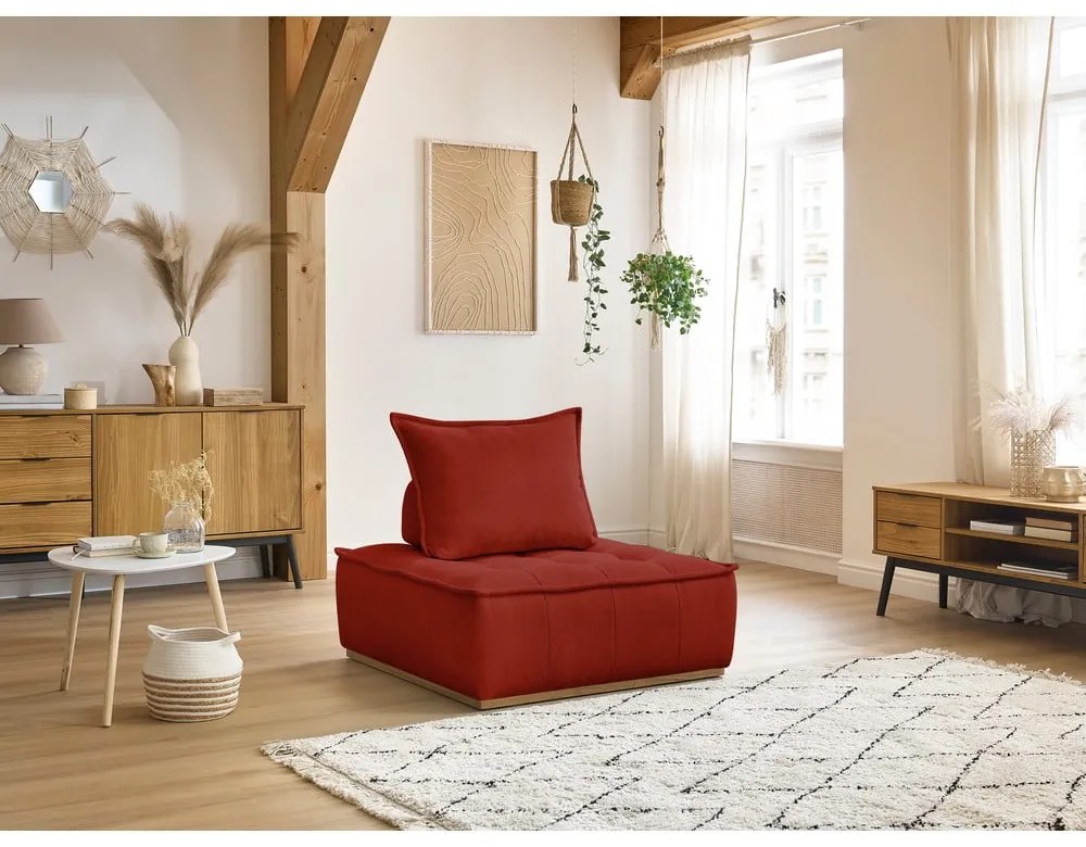 Téglavörös zsenília fotel Elisa – Bobochic Paris