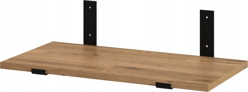 Loft polc tölgyfa 100x30 cm fém fogantyúkkal L