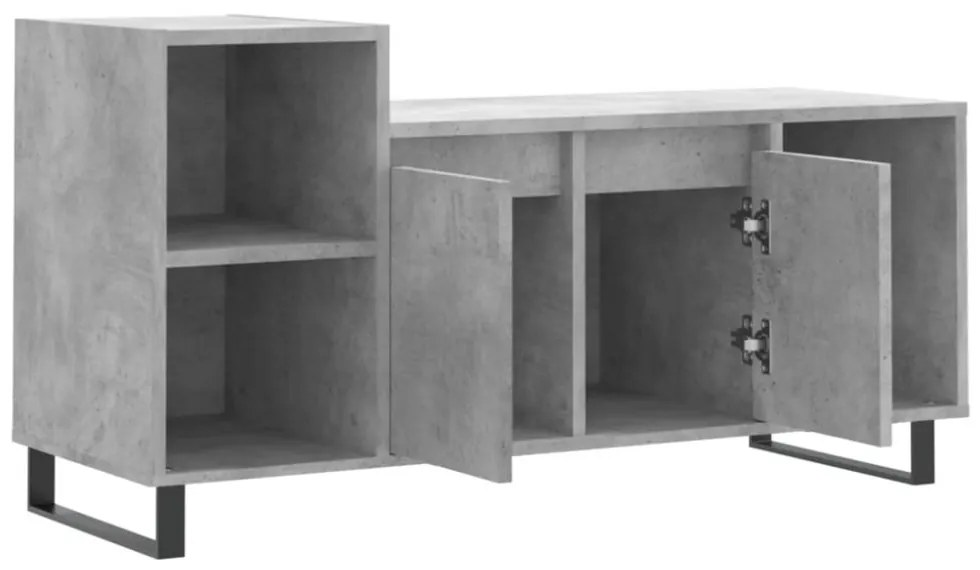 betonszürke szerelt fa TV-szekrény 100 x 35 x 55 cm