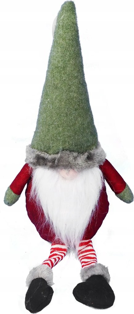 Zöld manó lelógó lábakkal 55 cm Karácsonyi dekoráció