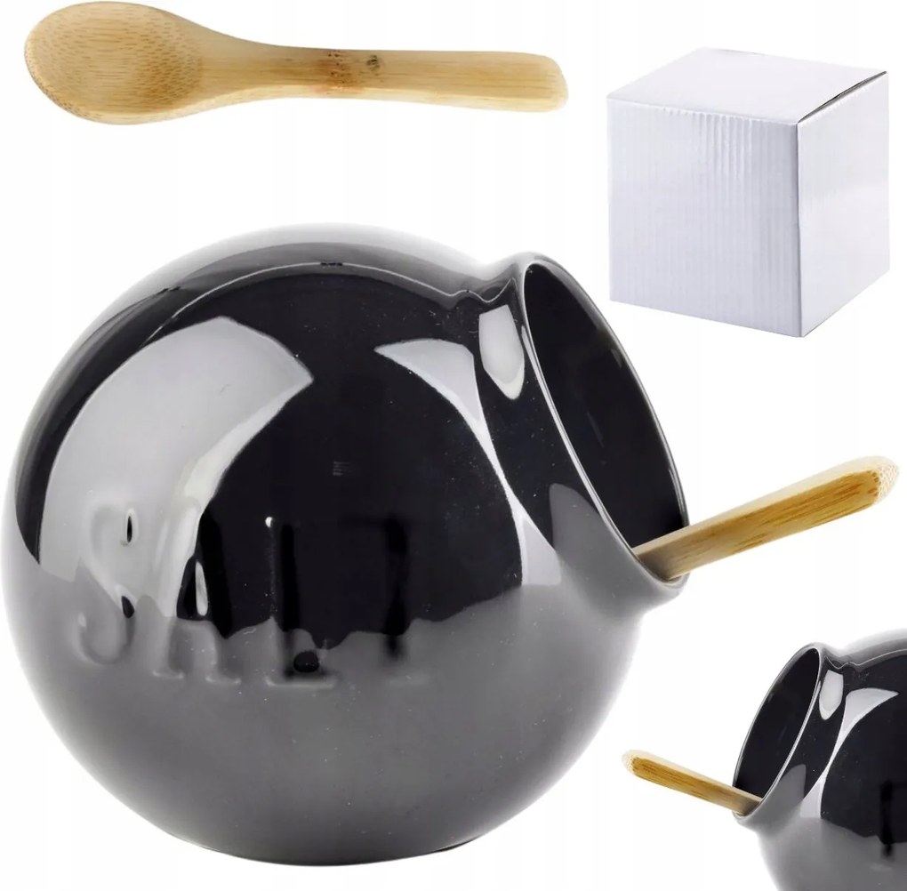 Sószóró kanál fekete Modern Fűszertartó Konyha fa konyhai kanál