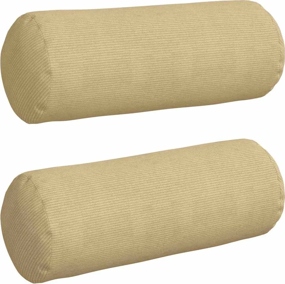 vidaXL Hengerpárnák 2 pcs Szürke zöld Ø 25 x 70 cm Bársonyos szövet