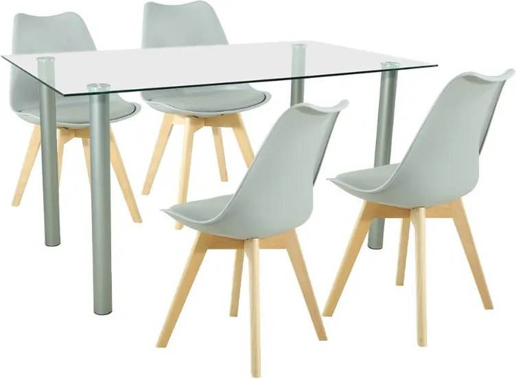 Midori 4+1 étkező garnitúra szürke