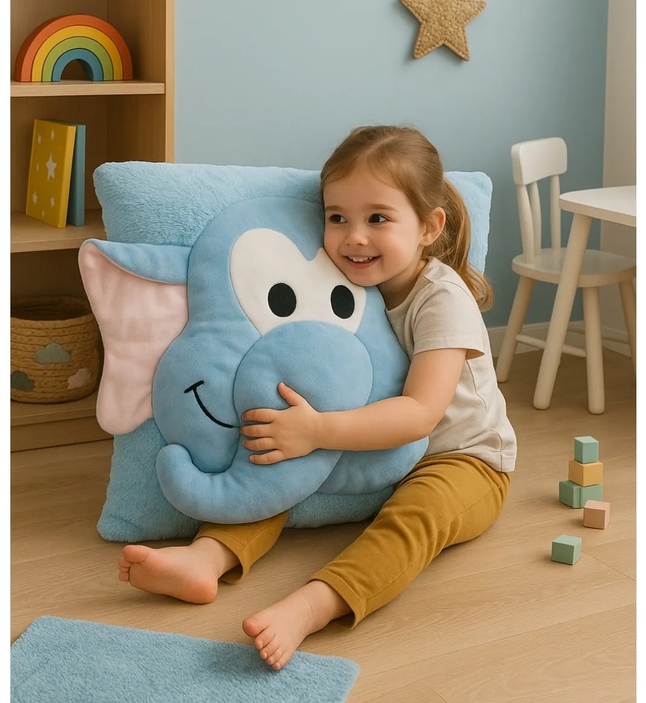 Gyerek párna CUDDLI FRIENDS 70x70 cm plüss - több színben Termék színe: Sötétkék