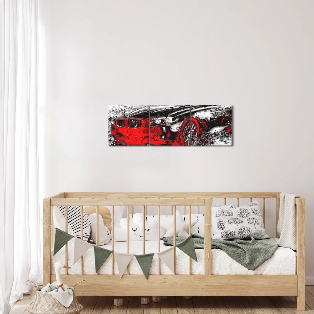 Kép - Festett autó akció közben (órával) (90x30 cm)