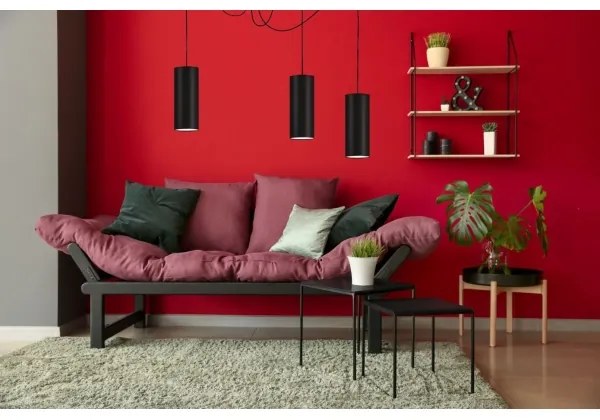 Csillár zsinóron ZIK 3xE27/40W/230V pók fekete